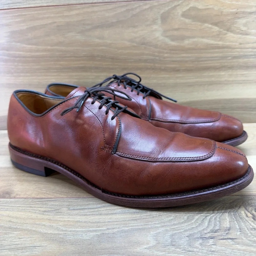 Allen Edmonds Delray Brown Leather Split Toe Dress Oxfords 9 D Reddish‎ Brown